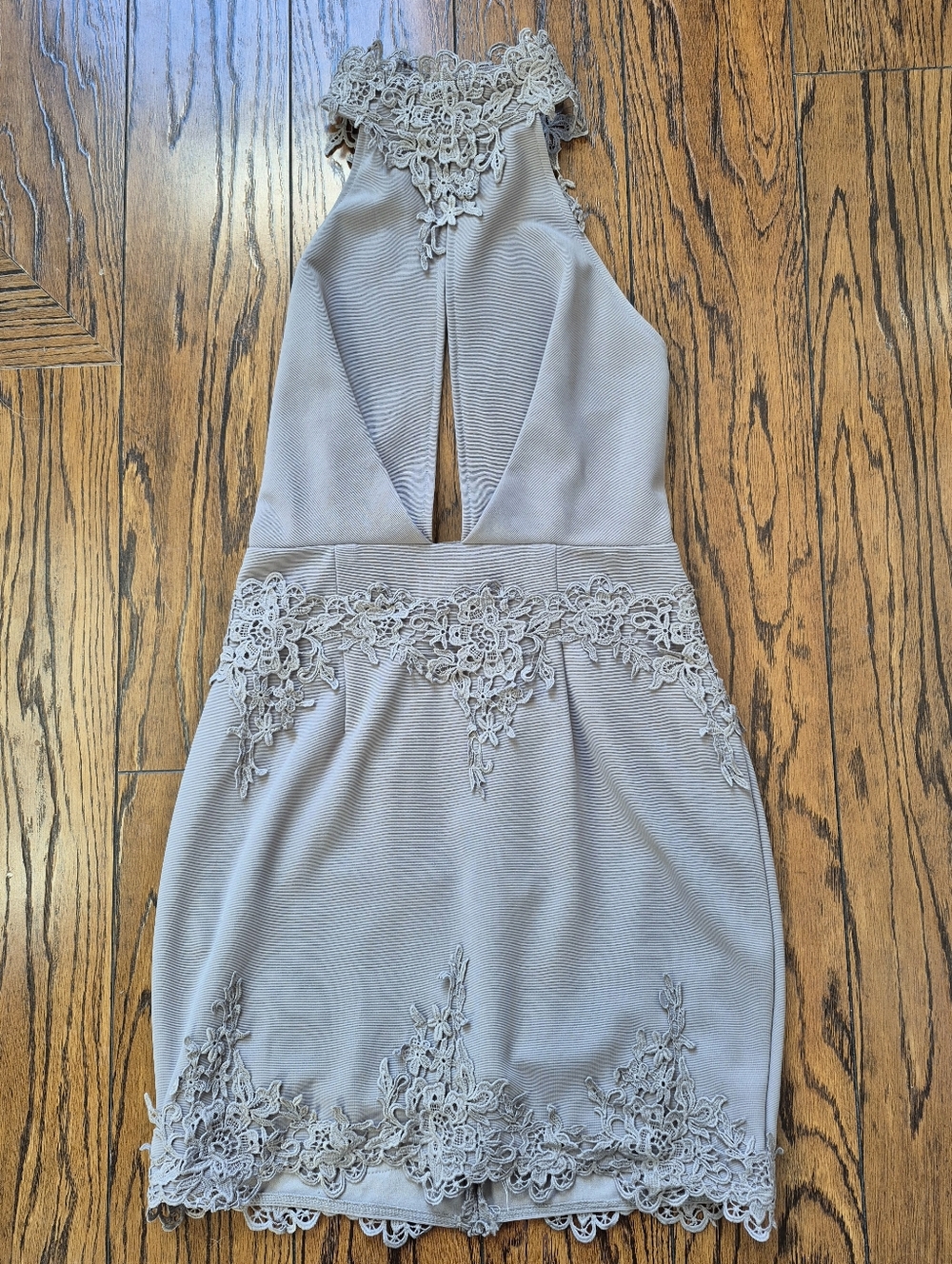 XS Backless Halter Dress - Gray - Luxel - Lace
